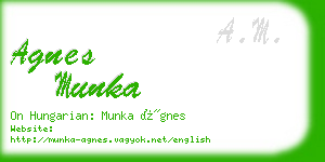 agnes munka business card